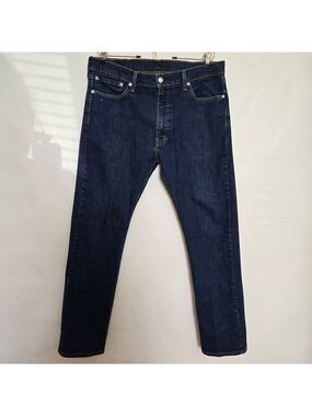 LEVI'S 513 CLASSIC JEANS MENS DARK BLUE DENIM STRAIGHT LEG ZIPPER FRONT SZ 36X32